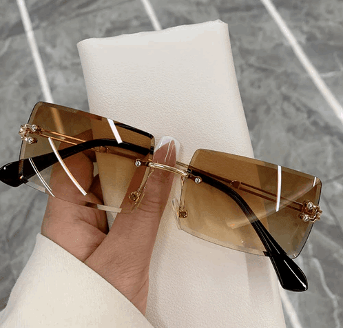 Bold Frameless Rectangle Sunglasses - sunglasses by The Nichole Collection