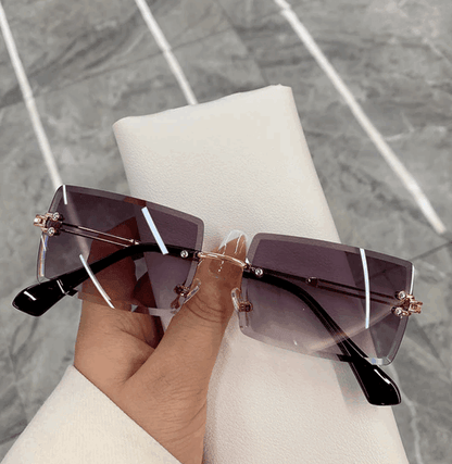 Bold Frameless Rectangle Sunglasses - sunglasses by The Nichole Collection