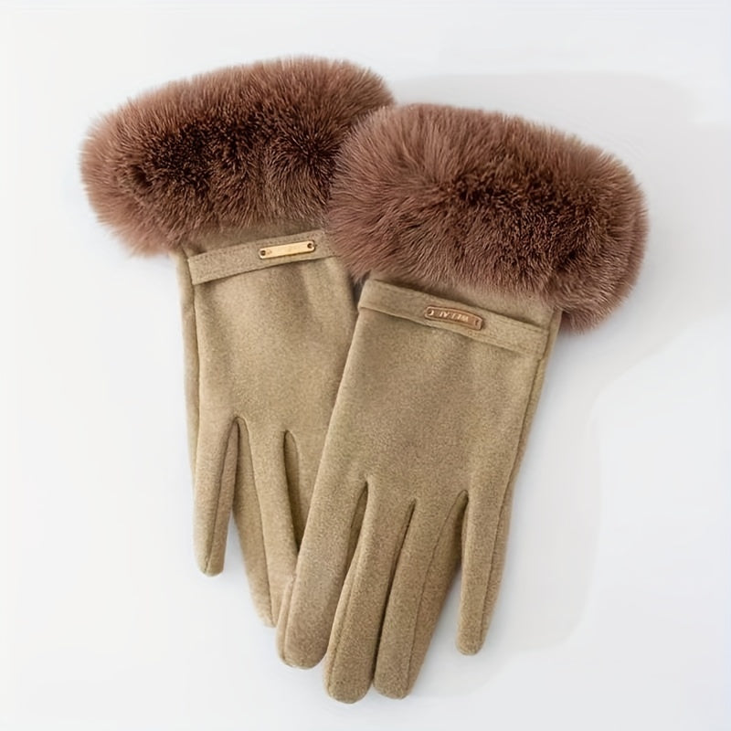 Warm and Cozy Touchscreen Winter Gloves for Women with Plush Cuff and Velvet Soft Lining - by The Nichole Collection