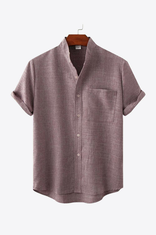 Button-Front High-Low Pocket Shirt - Men's Shirts by The Nichole Collection