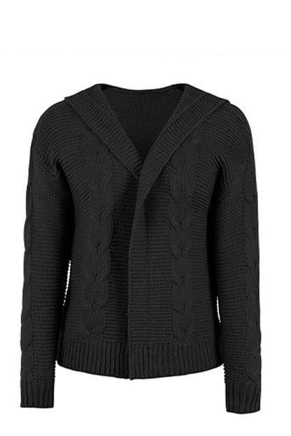 Cable-Knit Dropped Shoulder Hooded Cardigan | On sale | 65%