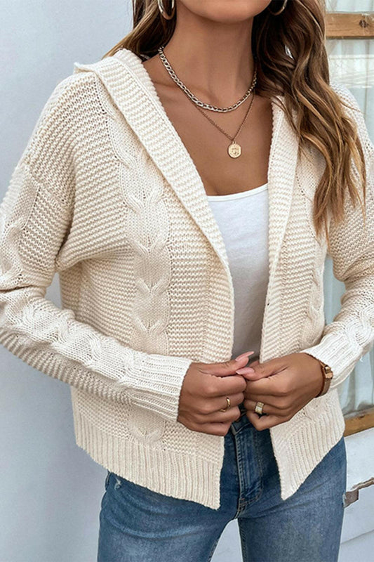 Cable Crush Hooded Cardigan - Cardigan by The Nichole Collection