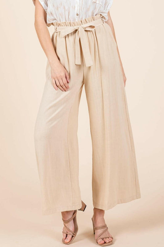 Chic High-Waist Tie-Front Wide Leg Pants - Pants by The Nichole Collection