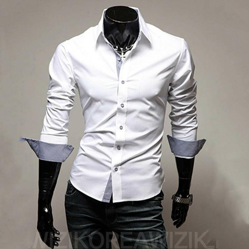 Comfortable Single Breasted Slim Fit Dress Shirt for Men - Men's Shirts by The Nichole Collection