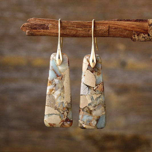 The Nichole Collection Yellow/Gold / One Size Copper Natural Stone Earrings