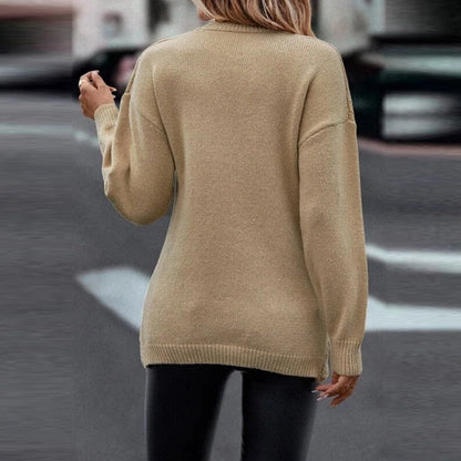 Criss-Cross V Neck Long Sleeve Slim Sweater | On sale |