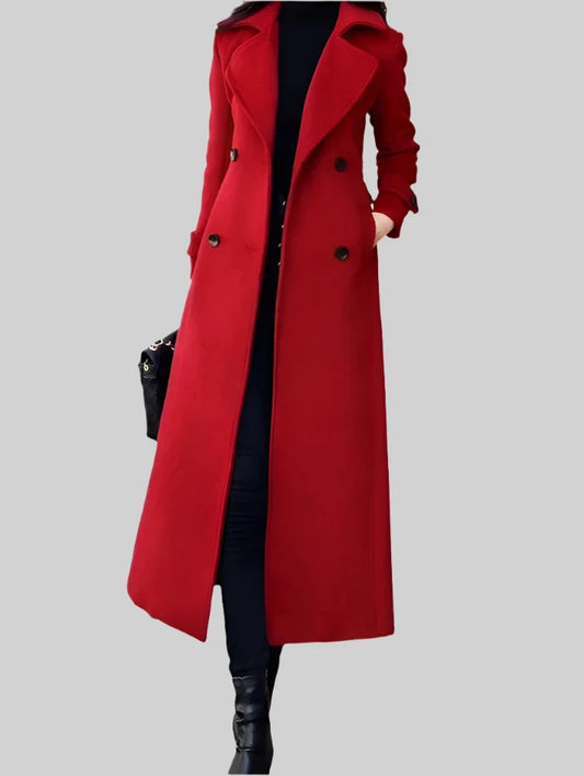 Double-Breasted Wool Blend Formal Coat - Winter Coat by The Nichole Collection