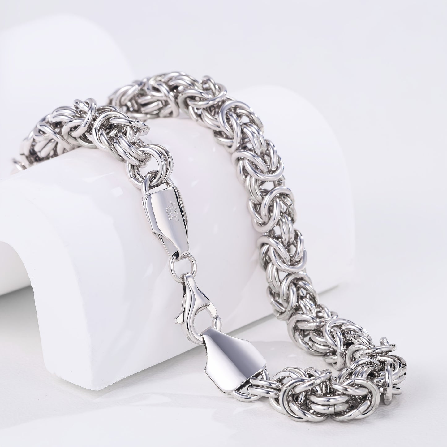 Handmade Elegant 925 Silver Ladies Straw Rope Bracelet 