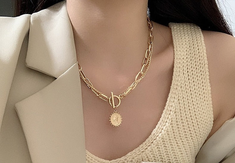 Coin Choker Necklace Gold Color | On sale | The Nichole