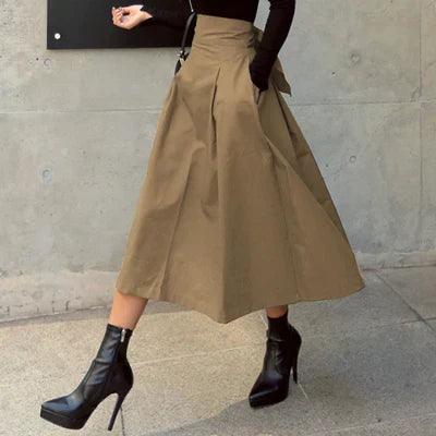 Sophisticated High-Waist Bow Accent Fitted Skirt - Skirts by The Nichole Collection