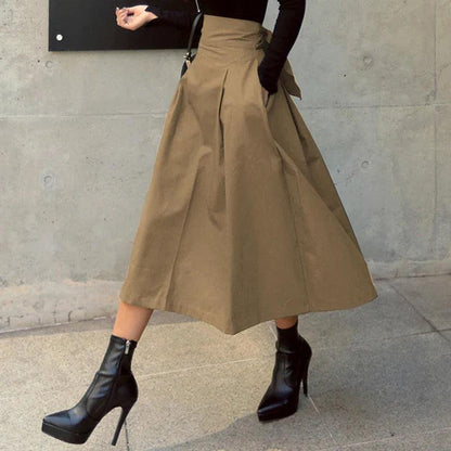 Sophisticated High-Waist Bow Accent Fitted Skirt - Skirts by The Nichole Collection