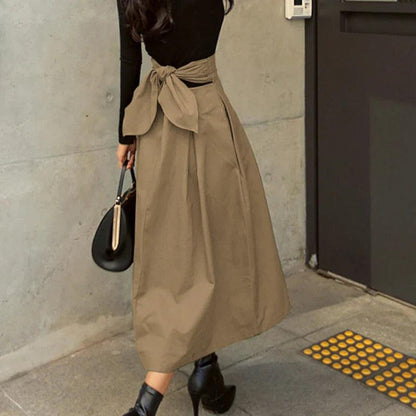 Elegant High Waist Bow Slim Skirt for a Sophisticated Look