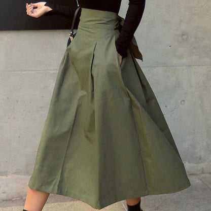 Sophisticated High-Waist Bow Accent Fitted Skirt - Skirts by The Nichole Collection