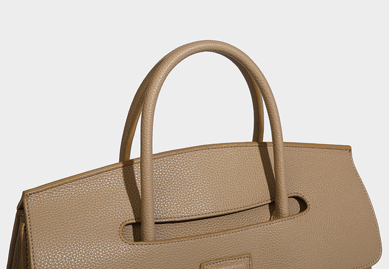 Genuine Leather Tote – Elegant Women's Handbag with Golden Hardware - by The Nichole Collection