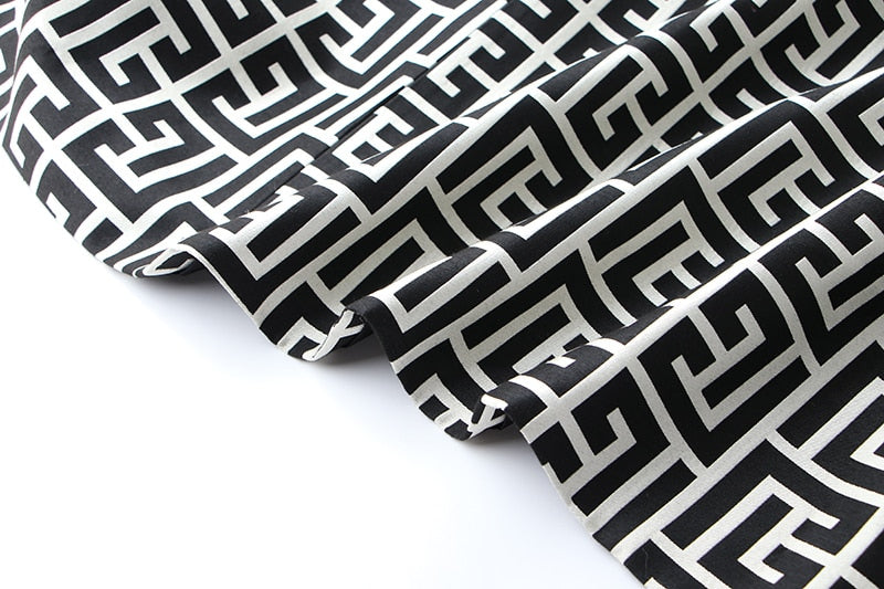 Geometric Pattern Long Trench Coat | On sale | Cotton