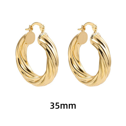 Geometric Twisted Thick Hoop Earrings | On sale |