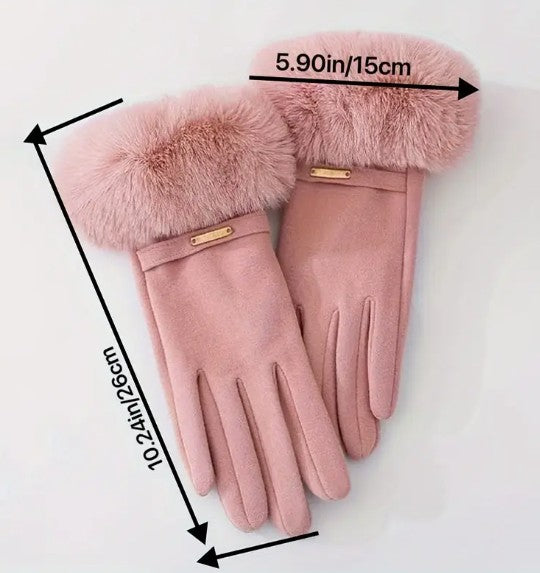 Warm and Cozy Touchscreen Winter Gloves for Women with Plush Cuff and Velvet Soft Lining - by The Nichole Collection