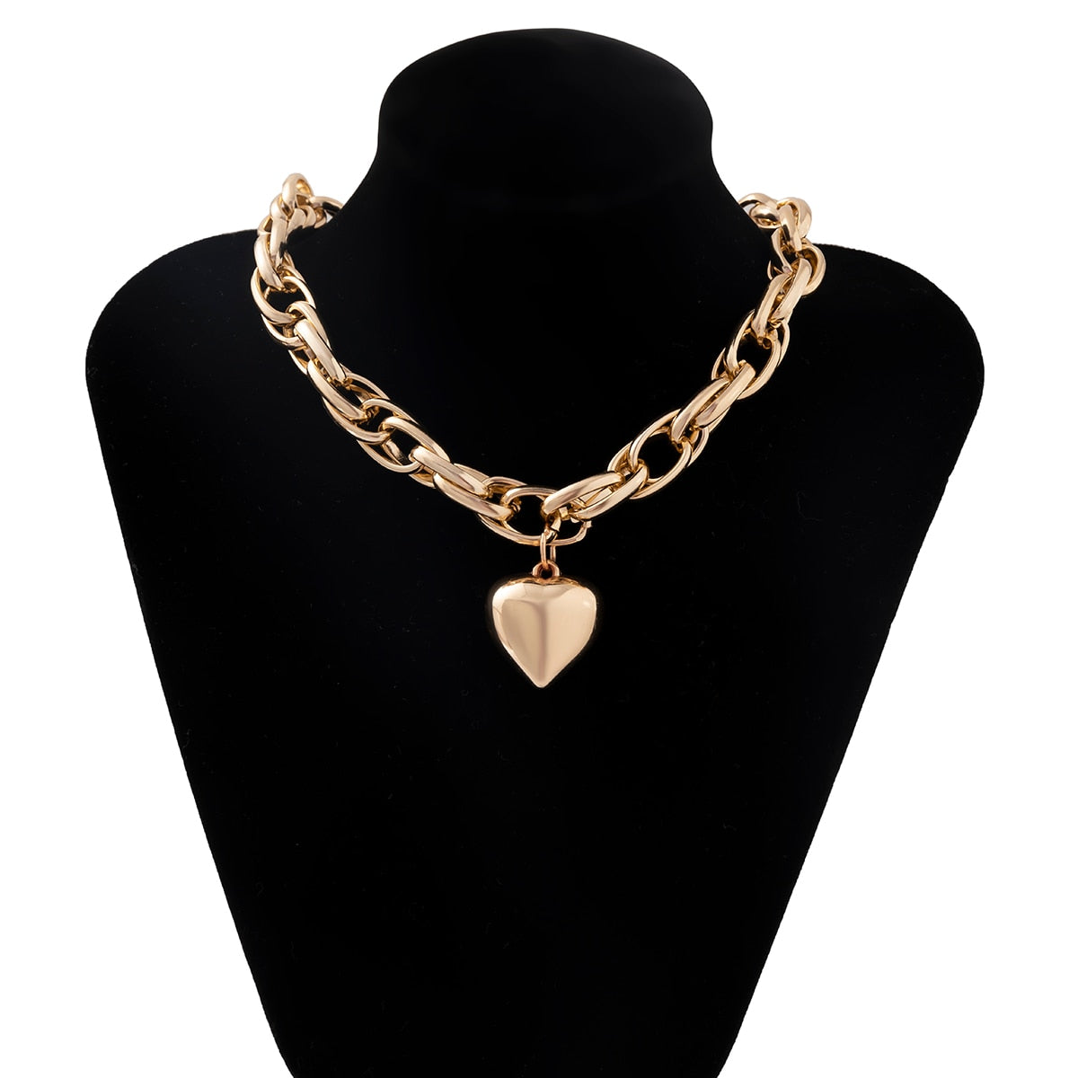 Gold Heart Pendant Necklace 