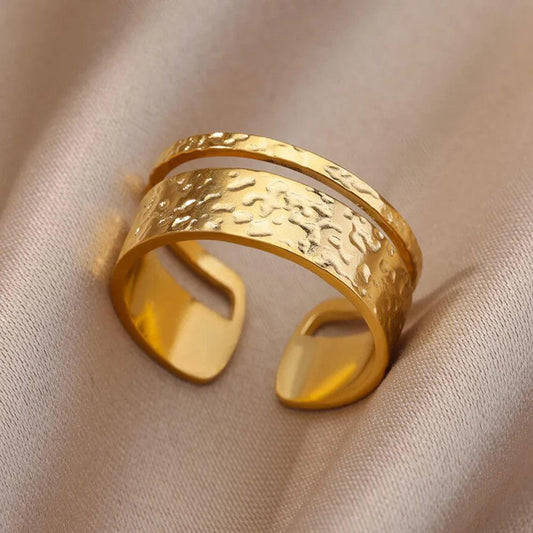 Gold Plated Stainless Steel Jewelry - Stackable Pieces - Rings by The Nichole Collection