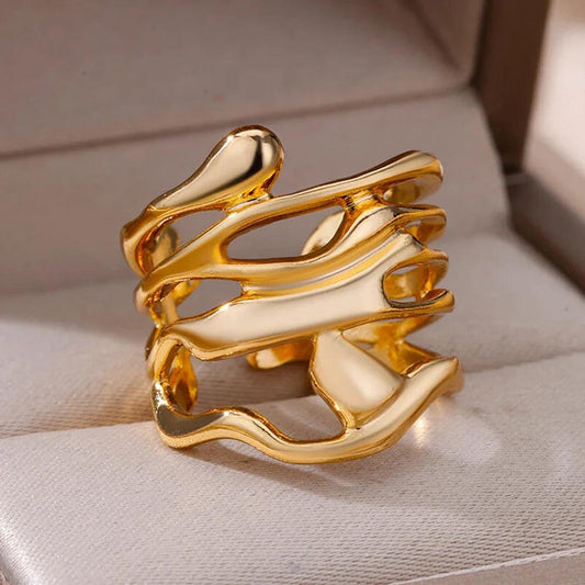 Hearts Melting Open Ring in Gold and Silver - Rings by The Nichole Collection