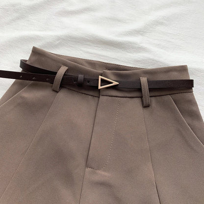 Belted A-line High Waist Shorts