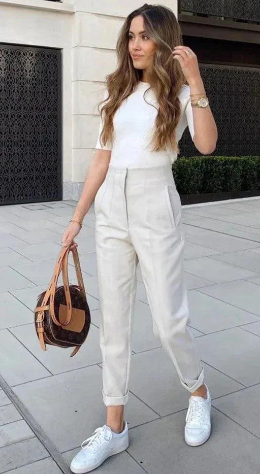 High Waist Pencil Pants for Women - Slim Pants by The Nichole Collection