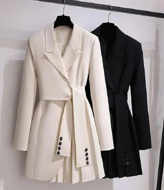 French Inspired Trench Coat Style Jacket White