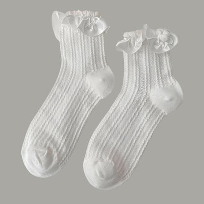 Women's White Lace Socks – Ideal for Bridal, Formal, or Casual Outfits