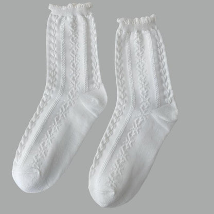 Women's White Lace Socks – Ideal for Bridal, Formal, or Casual Outfits