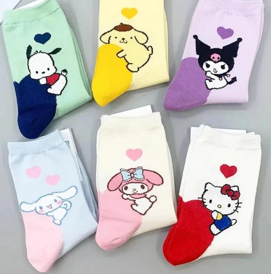 Hello Kitty Long Tube Casual Cotton Socks - by The Nichole Collection