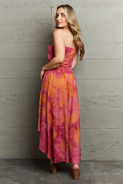 In The Mix Sleeveless High Low Tie Dye Maxi Dress