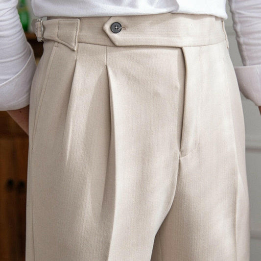 Italian Button Trousers with Zipper Fly Closure - Men's Pants by The Nichole Collection