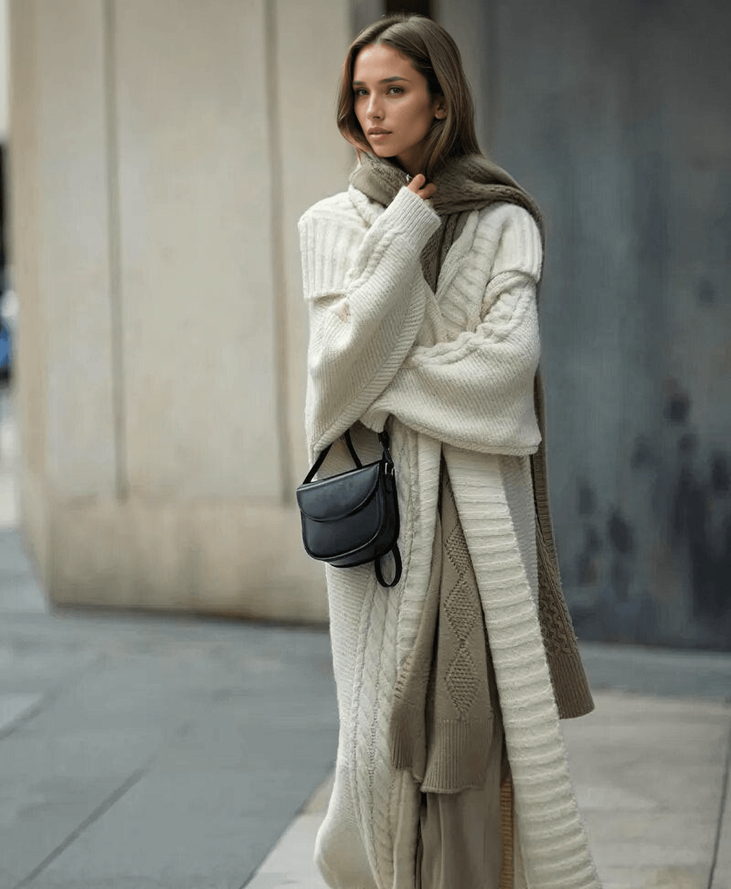 Knitted Long Cardigan Lapel Sweater Coat - The Nichole Collection