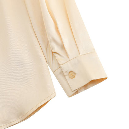 Long Sleeve Pleated High Collar Blouse | On sale |