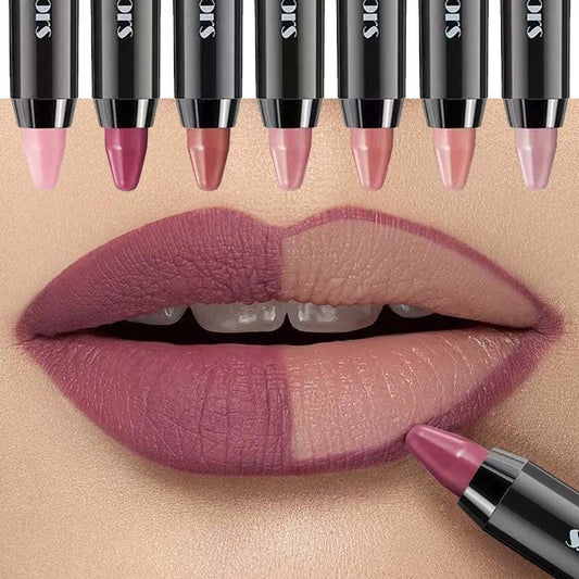 Matte Waterproof Lip Pencil with Long-Lasting Color