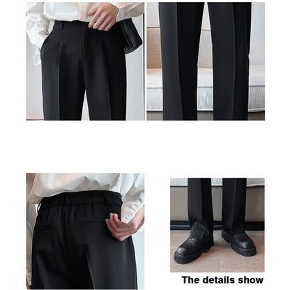 Men's Solid Full Baggy Casual Wide Leg Trousers 