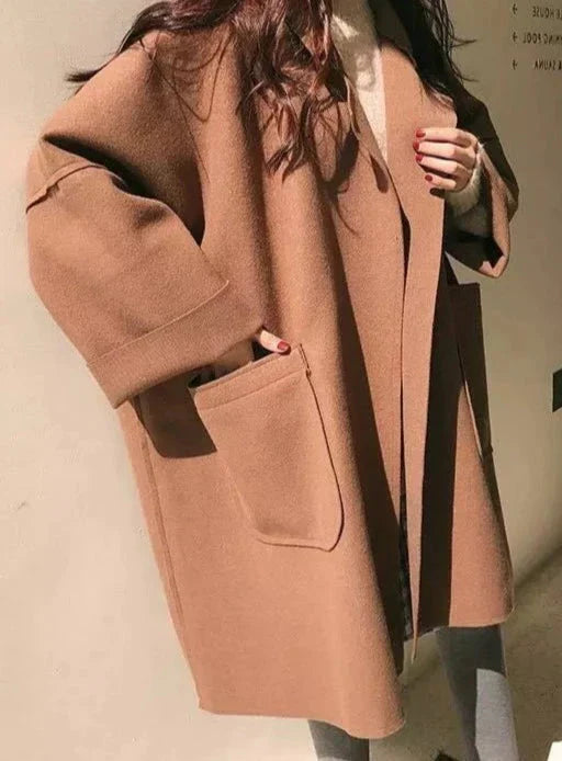European Style Wool Mid-Length Coat