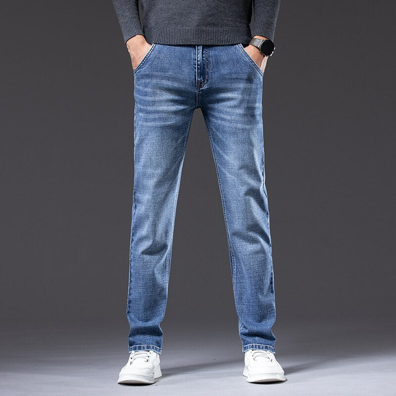 Classic Style Smoky Gray Jeans 