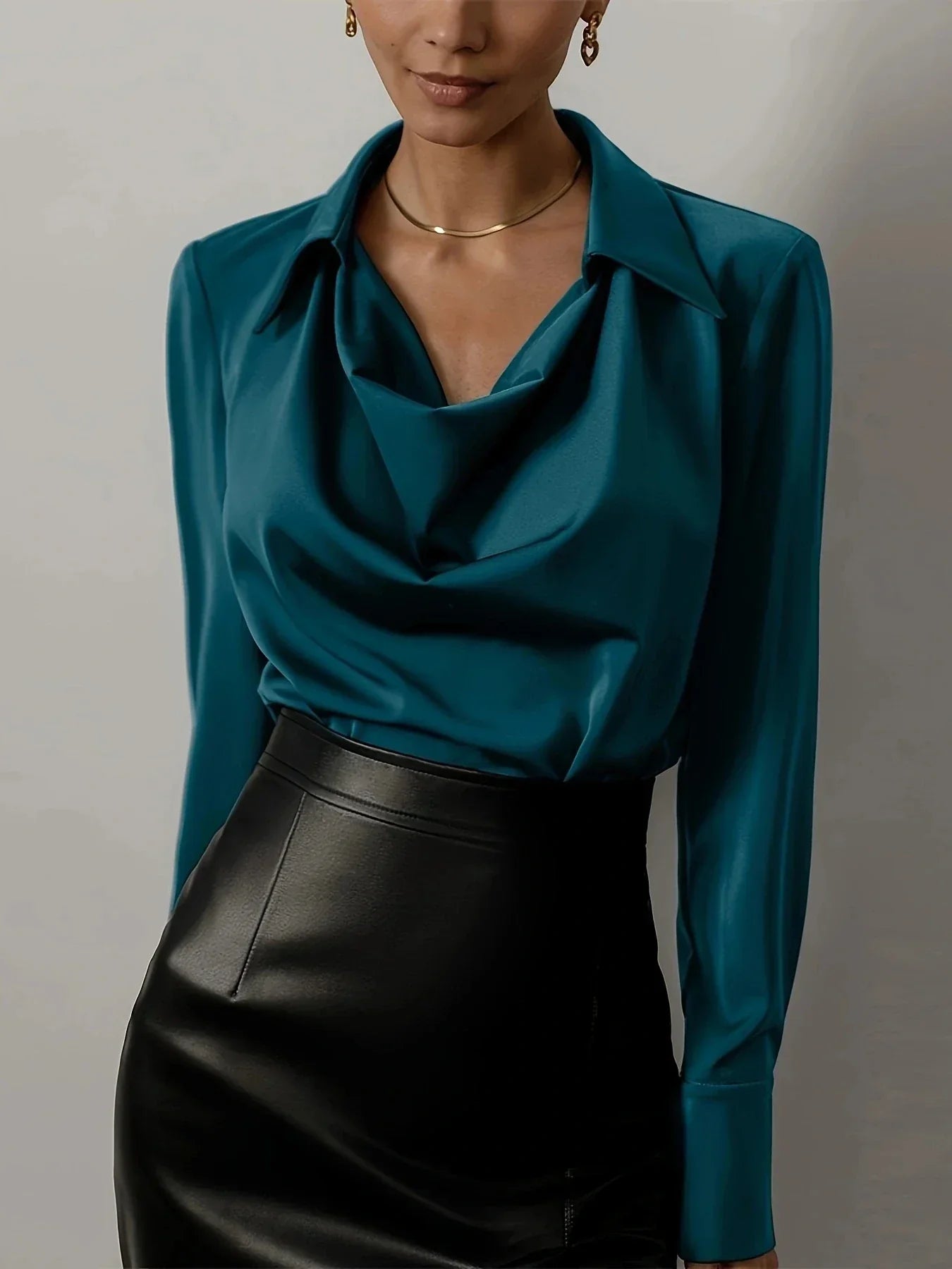 Open-Necked Shirt Malachite Blue