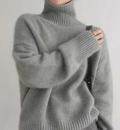 Women's Polyester Wool Feel Turtleneck – Soft, Cozy, & Luxurious - Sweater by The Nichole Collection