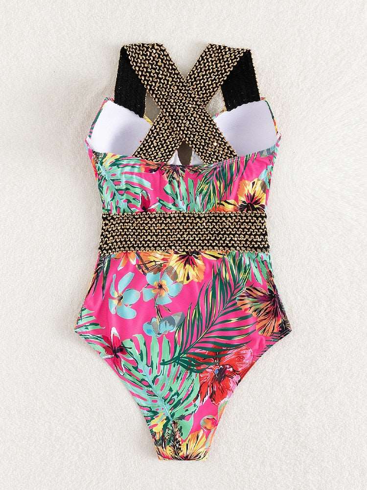 Push UP High Cut One Piece Swimsuit 