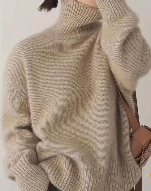 Women's Polyester Wool Feel Turtleneck – Soft, Cozy, & Luxurious - Sweater by The Nichole Collection