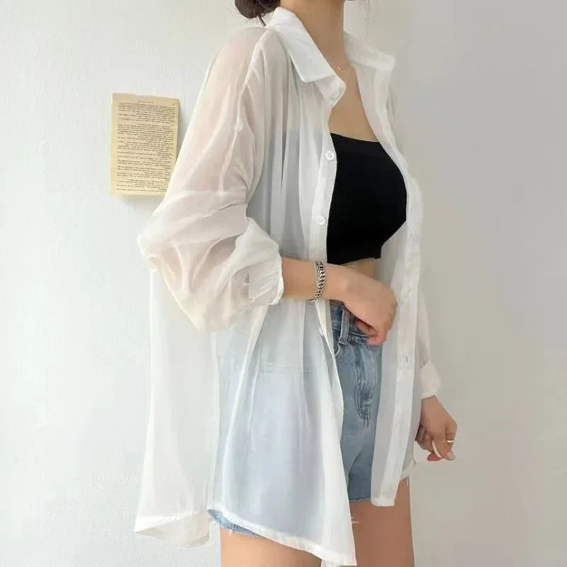 Sheer Summer Solid Blouse
