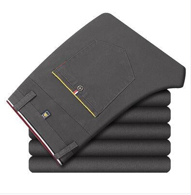 2022 Fashion New Men&#39;s Slim Boutique Tight Fitting Pleated Thread Closing Beam Casual Trousers Pencil Pants 