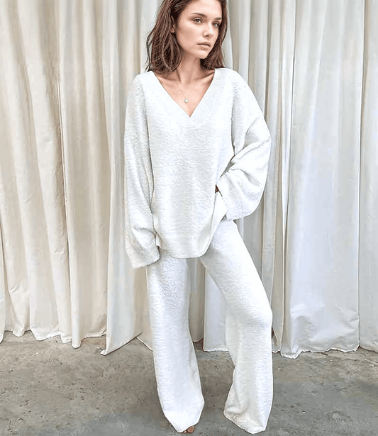 Sophisticated V-Neck Cotton Set - by The Nichole Collection