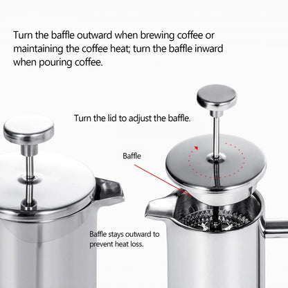 Stainless Steel French Press Coffee Maker for Delicious Brews - Coffee by The Nichole Collection