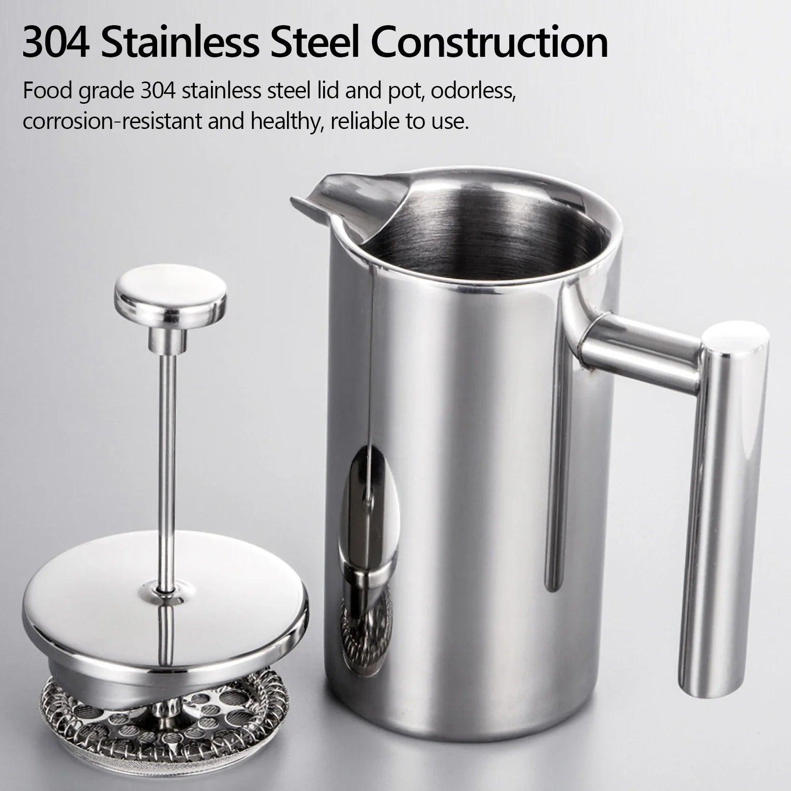 Stainless Steel French Press Coffee Maker for Delicious Brews - Coffee by The Nichole Collection