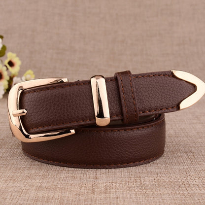 Genuine Leather Gold Buckle Belt | On sale | Genuine Leather