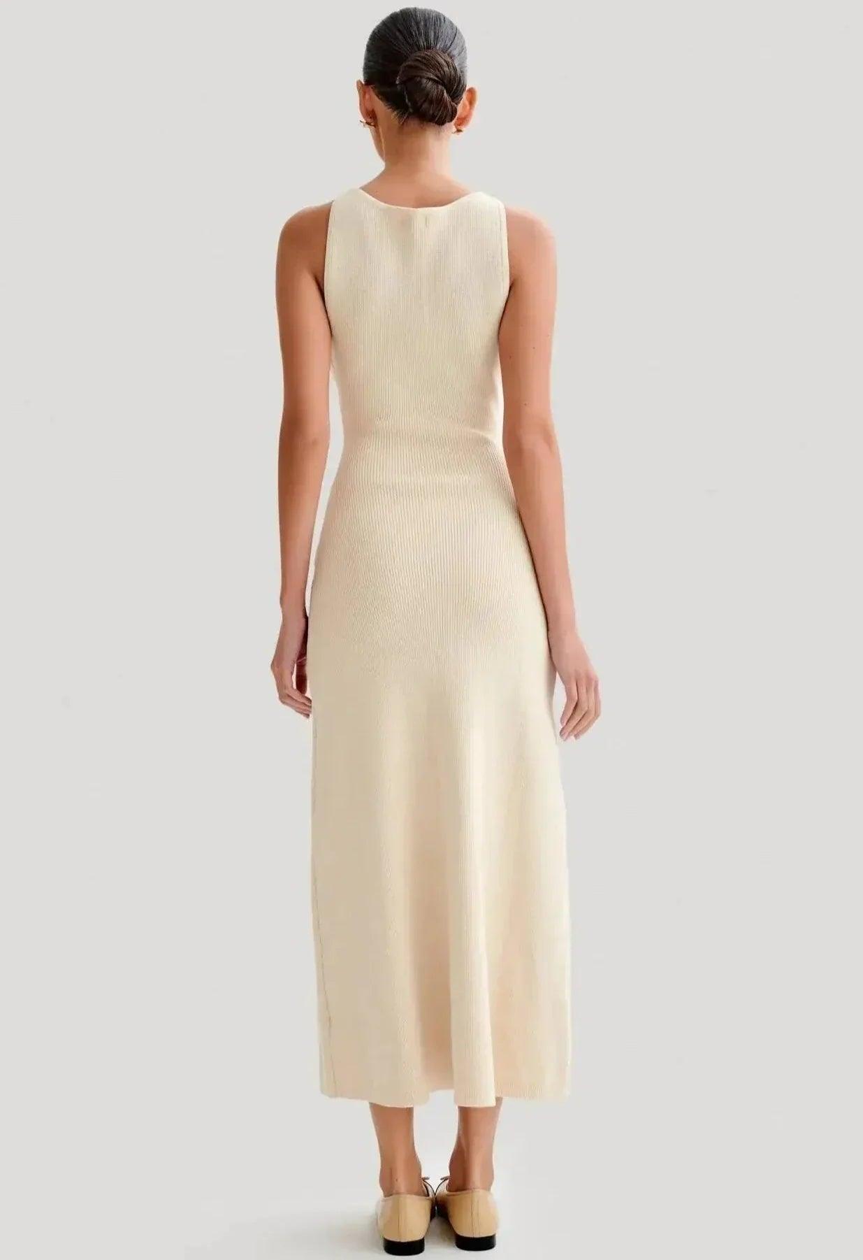 Women's Form-Fitting Sleeveless Knit Maxi Dress - Elegant & Versatile - by The Nichole Collection