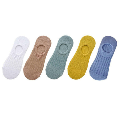 Women's Thin Mesh Invisible Boat Socks (5 pairs) 